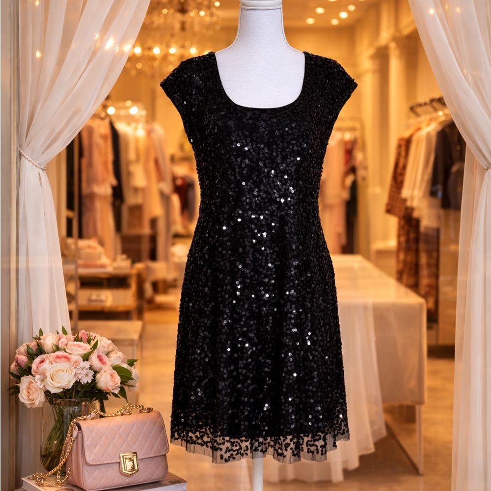 Stunning Black Sequin Dress